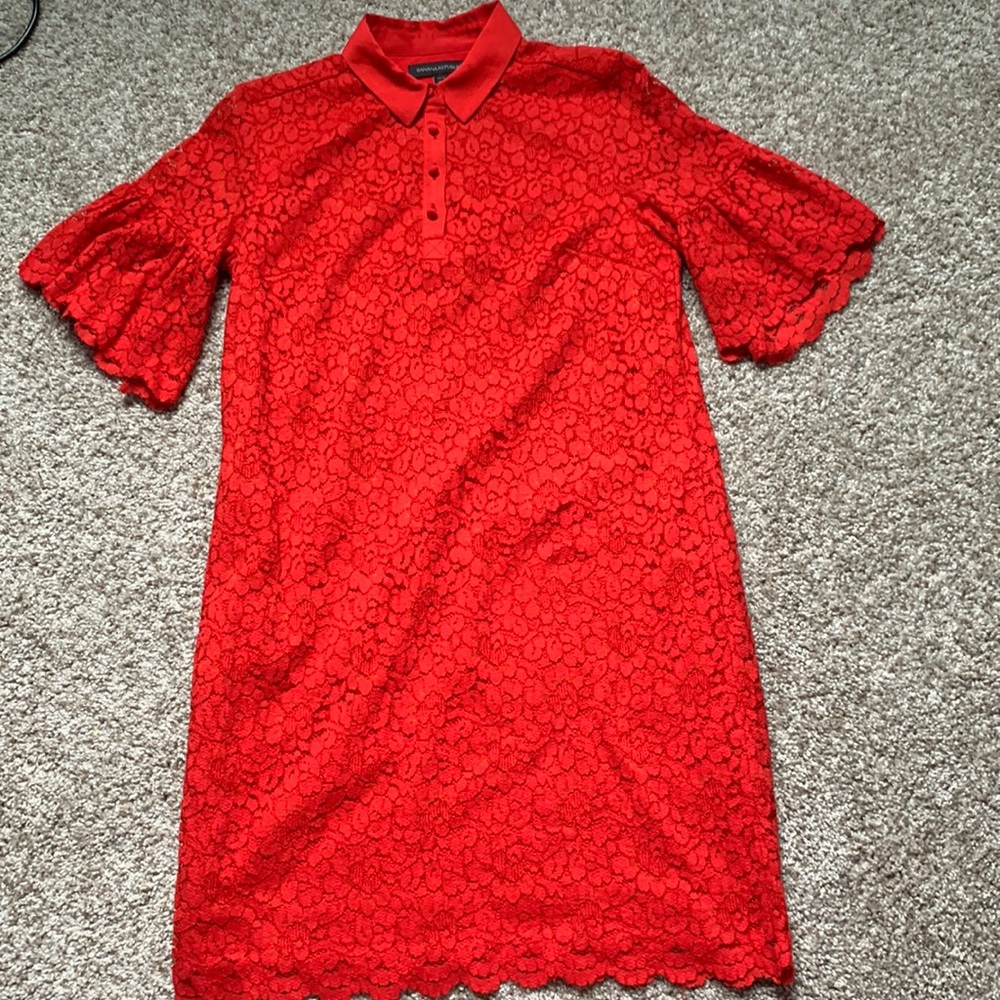 Banana Republic XS Red dress with lace design